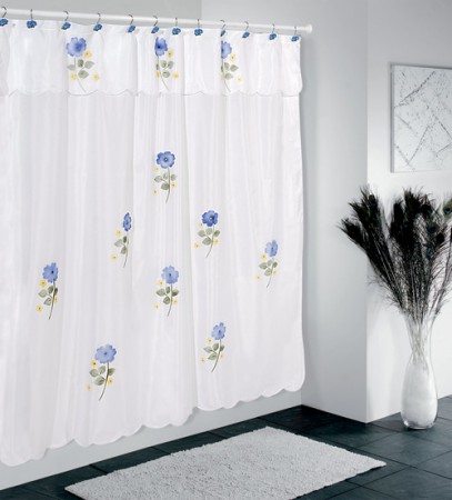 Cortina de Baño Teflón 1.80 x 1.80 mts.        Todas las cortinas son en fondo blanco